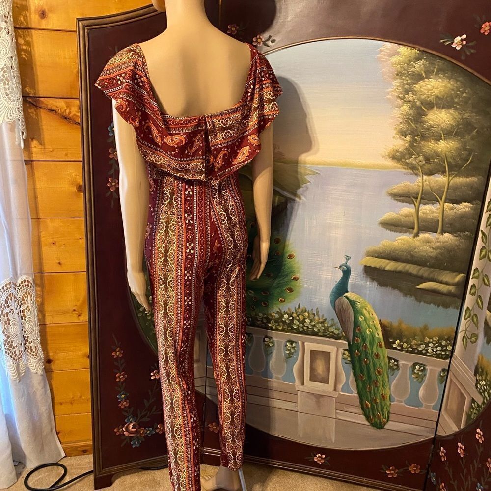Whisper Dark Red Jumpsuit Size M NWOT - Picture 2 of 6